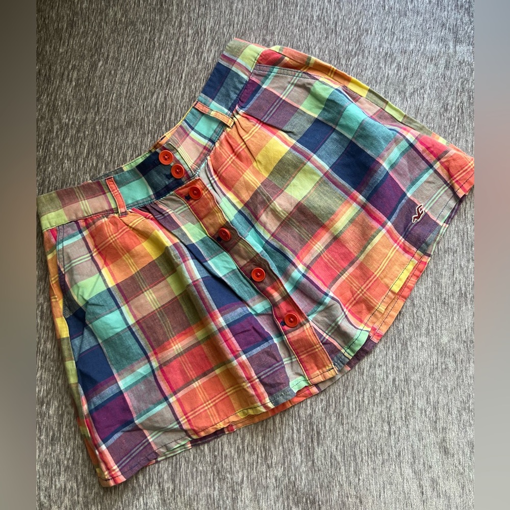 Hollister plaid mini skirt